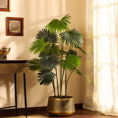 Artificial Fan Palm in Black Pot (160 cm)