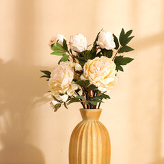 Artificial Peony Flower Spray (65 cm, White)