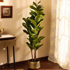 Artificial Fiddle Leaf Fig Plant in Black Pot (140 cm)