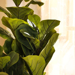 Artificial Fiddle Leaf Fig Plant in Black Pot (140 cm)