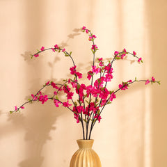 Artificial Cherry Blossom Flower Stick (100 cm, Dark Pink)