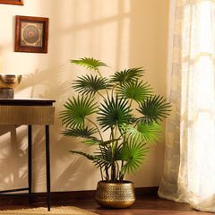 Artificial Fan Palm in Black Pot (120 cm)