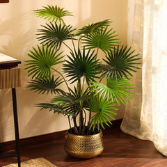 Artificial Fan Palm in Black Pot (120 cm)