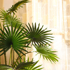 Artificial Fan Palm in Black Pot (120 cm)