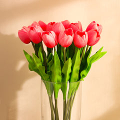 Artificial Tulip Flower Sticks (5 Sticks, 50 cm, Pink)