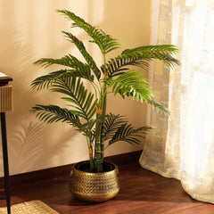 Artificial Areca Palm Plant in Black Pot (100 cm)