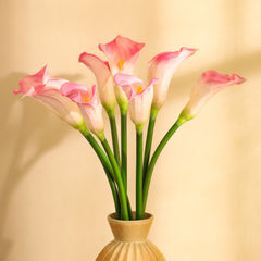 Artificial Calla Lily Flower Sticks (5 Sticks, 70 cm, Pink)