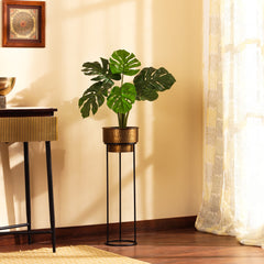 Artificial Monstera Plant in Black Pot (55 cm)