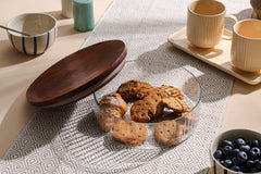 Glass Cookies Jar with Wooden lid