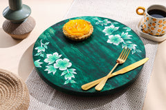 Handpainted Floral 360 Rotating Wooden Platter