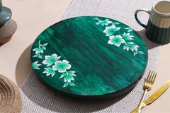 Handpainted Floral 360 Rotating Wooden Platter