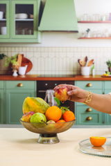 Brown Ribbed Glass Fruit Bowl