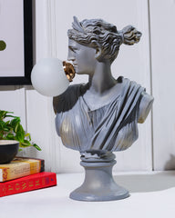 Grey Resin Lady Sculpture Lamp