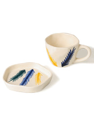 Leafy Design Cup & Saucer Set