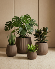 Juniper Fiberglass Planter – Pale Brown