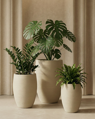Voilet Fiberglass Planter – Beige