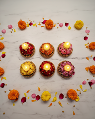 Set of 6 Assorted Floral Tealight Holders