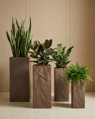 Mountain Fiberglass Planter – Pale Brown