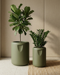 Cool Fiberglass Planter – Olive Green
