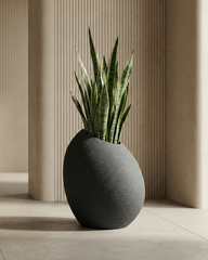 Patato-C Fiberglass Planter – Grey Granite | Sculptural Vertical Statement