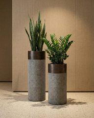 Daisy Fiberglass Planter – Stone Grey