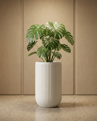 Orchid Fiberglass Planter – Oyster White