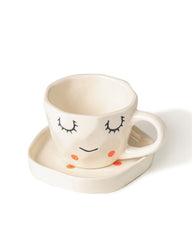 Pretty Face shaped Cup & Saucer