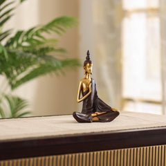 Decorative Modern Golden Brown Serene Buddha Figurine