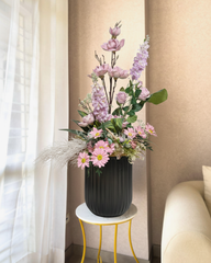 Pink Lavender Dried Floral Centerpiece With Pot