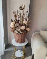 Natural Dried Flower Basket Arrangement With Pot