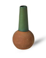 Round-round Green Ceramic Vase set of 2