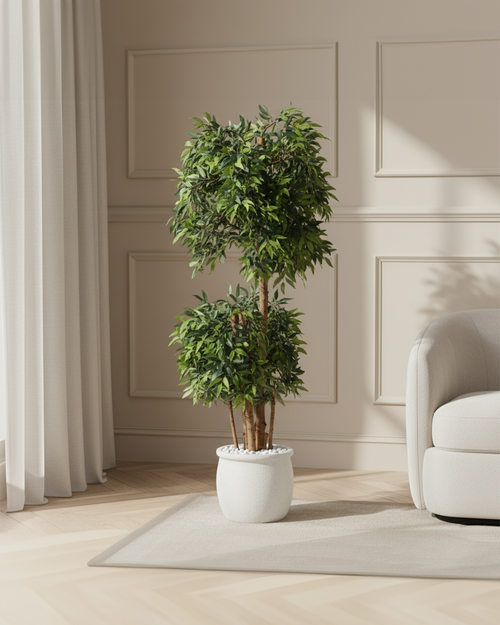 Artificial Ficus Double Tree Topiary 168cm (5.5ft)