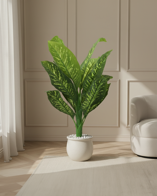 Artificial Variegated Dumb Cane Plant 90cm (3ft)