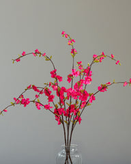 Artificial Cherry Blossom Flower Stick (100 cm, Dark Pink)