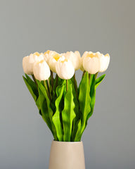 Artificial Tulip Flower Sticks (5 Sticks, 50 cm, White)