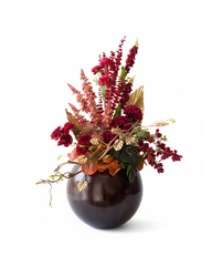 Dramatic Crimson Dried Flower Centerpiece With Pot