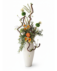 Towering Modern Dried Floral Floor Centerpiece With Pot