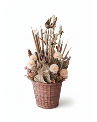 Natural Dried Flower Basket Arrangement With Pot
