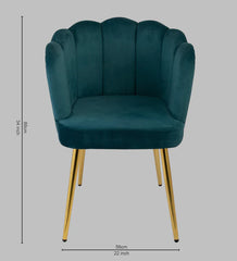 Teal Shell Velvet Lounge Chair