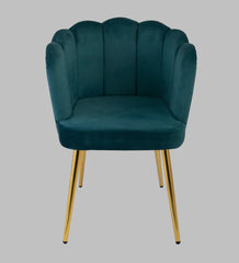Teal Shell Velvet Lounge Chair
