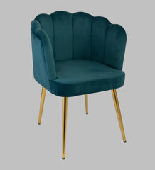 Teal Shell Velvet Lounge Chair