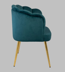Teal Shell Velvet Lounge Chair