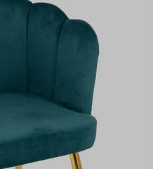 Teal Shell Velvet Lounge Chair
