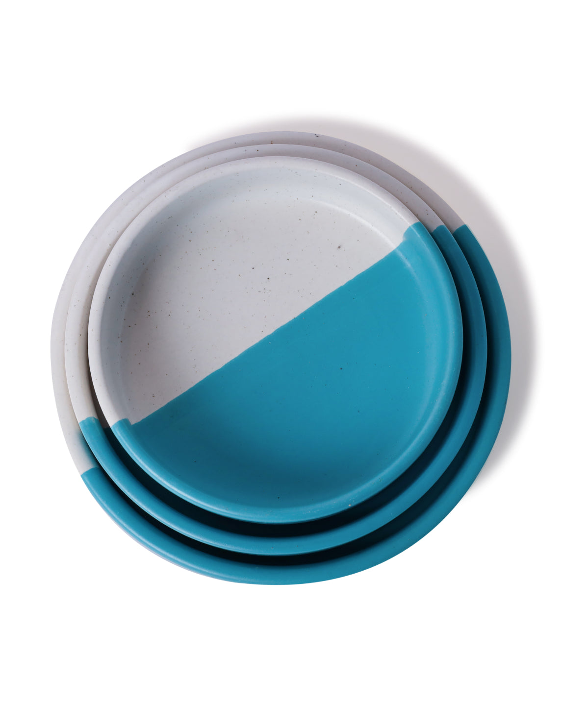 Alamkari India Ceramic Aqua Dip Ceramic Platter Set