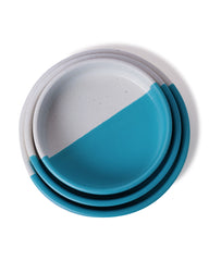Alamkari India Ceramic Aqua Dip Ceramic Platter Set
