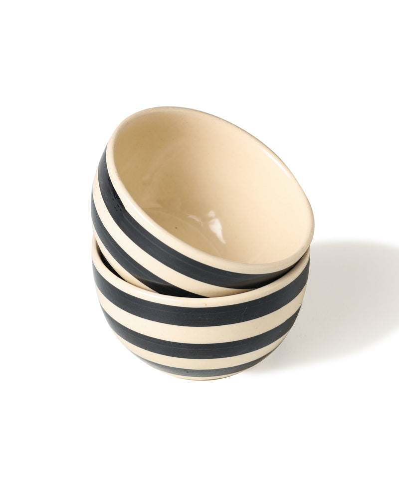 Alamkari India Ceramic Blaze Black Soup Bowl - Set of 2