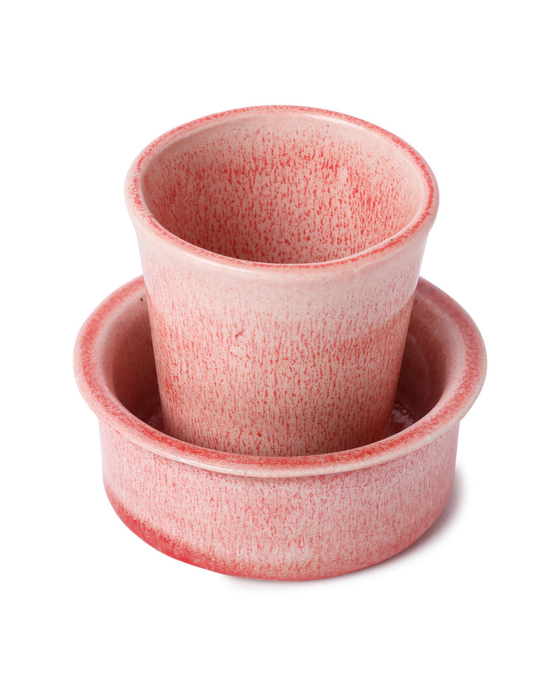 Alamkari India Ceramic Blush Ceramic Filter Coffee Cup & Saucer Set