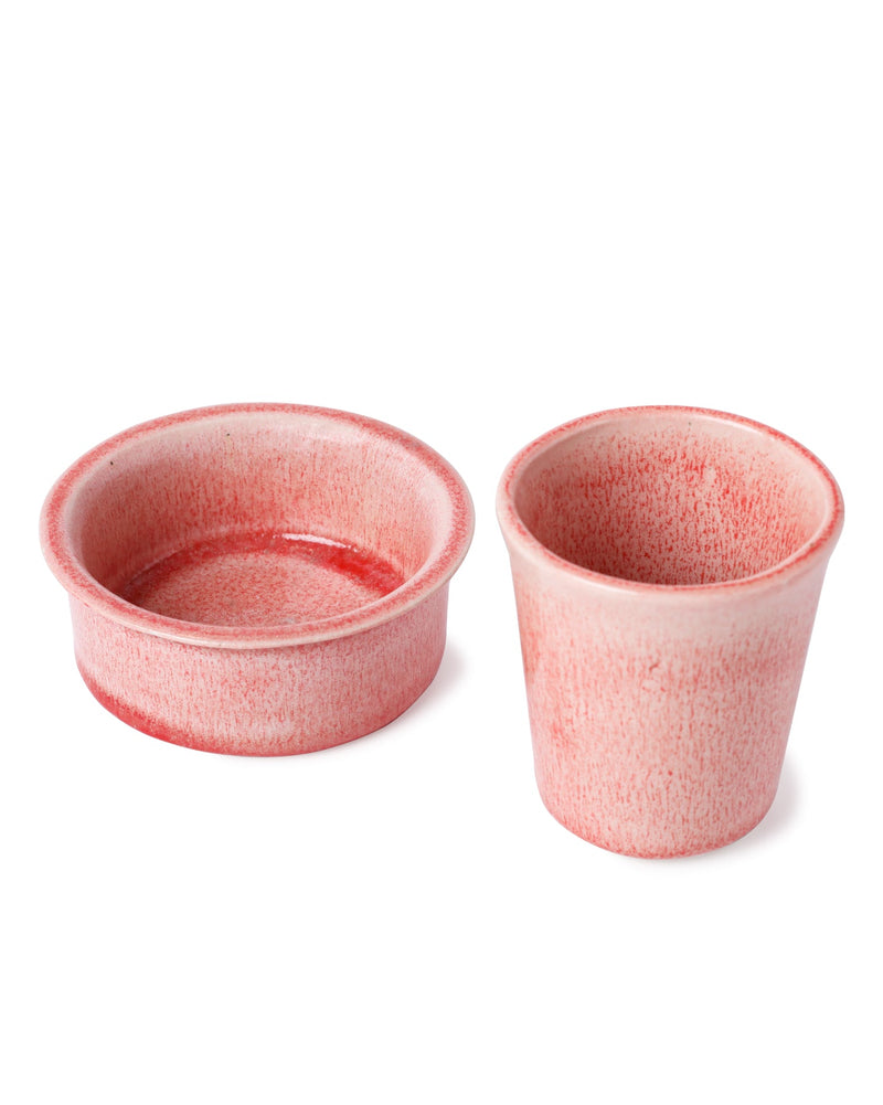 Alamkari India Ceramic Blush Ceramic Filter Coffee Cup & Saucer Set