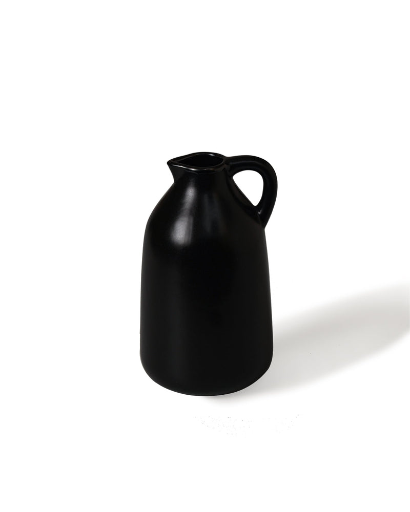 Alamkari India Ceramic Bottle Shaped Black Ceramic Vase