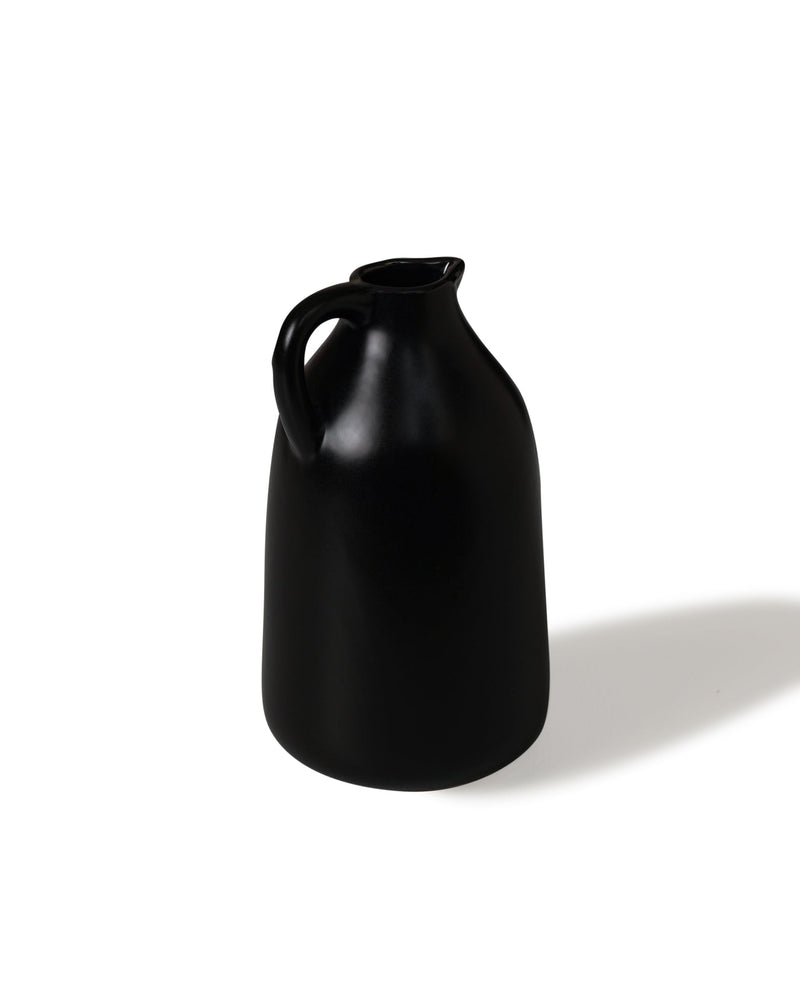 Alamkari India Ceramic Bottle Shaped Black Ceramic Vase